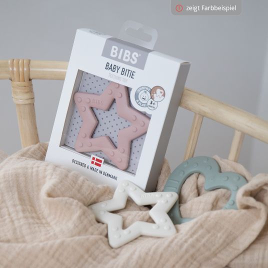 Bibs 3-tlg. Starter-Set - De Lux Schnuller 2er Pack Silikon + Beißring Baby Bitie Star - Ivory / Blush