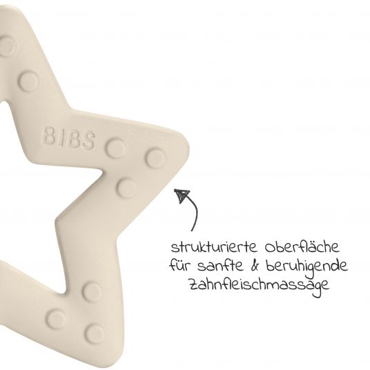 Bibs 3-tlg. Starter-Set - De Lux Schnuller 2er Pack Silikon + Beißring Baby Bitie Star - Ivory / Blush