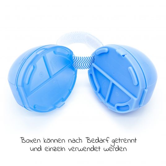 Bibs 5-tlg. Schnuller-Set - 4 Silikon-Schnuller De Lux 0-36 M + GRATIS Schnullerbox - Iron Baby Blue Cloud Steel Blue