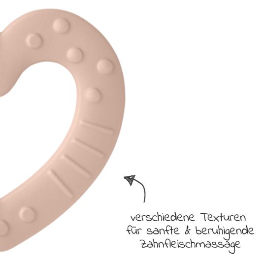 Bibs Teething ring - Baby Bitie - Heart - Blush