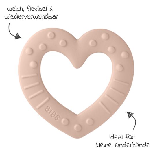 Bibs Teething ring - Baby Bitie - Heart - Blush