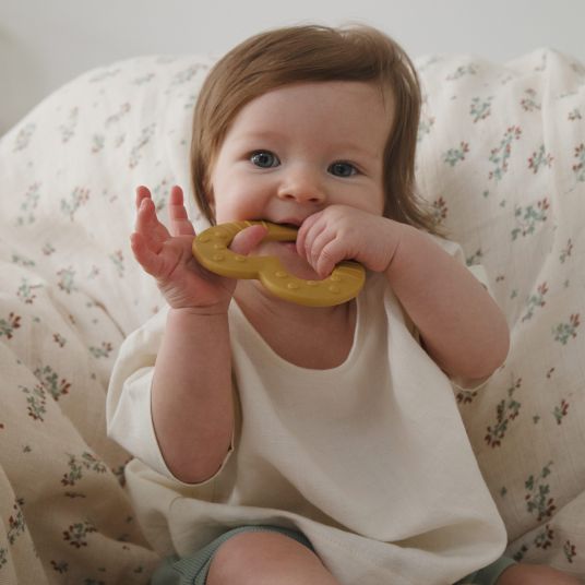 Bibs Beißring - Baby Bitie - Heart - Mustard