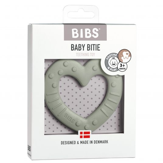 Bibs Beißring - Baby Bitie - Heart - Sage