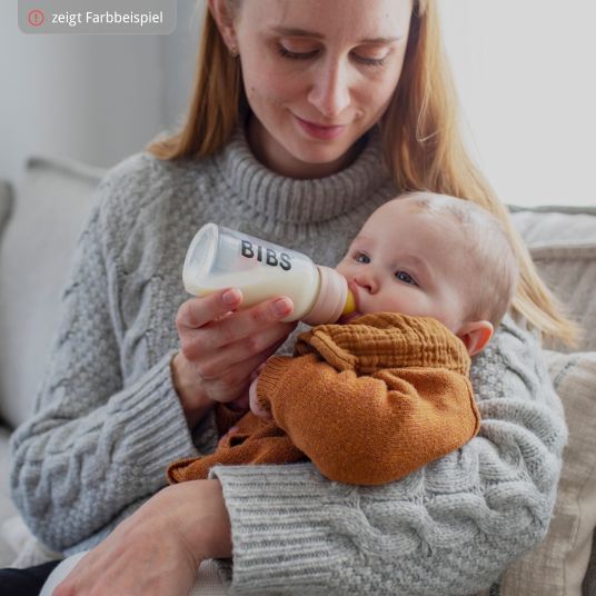 Bibs Bottiglia di vetro 4-pack Baby Bottle Complete 110 & 225 ml + tettarella in lattice - Ivory / Cloud