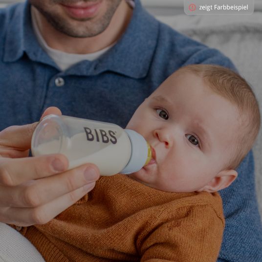 Bibs Glas-Flasche Baby Bottle Complete 110 ml + Latex-Trinksauger langsamer Nahrungsfluss - Cloud