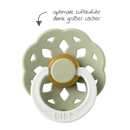 Bibs Luminous pacifier 2-pack Boheme Night Glow - Natural Rubber 6-18 M - Sage / Cloud