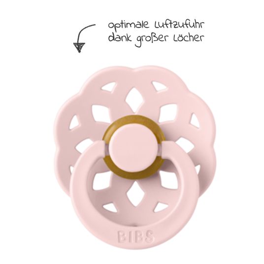 Bibs Pacifier 2-pack Boheme - Natural rubber - Ivory / Blossom - Size 0-6 M