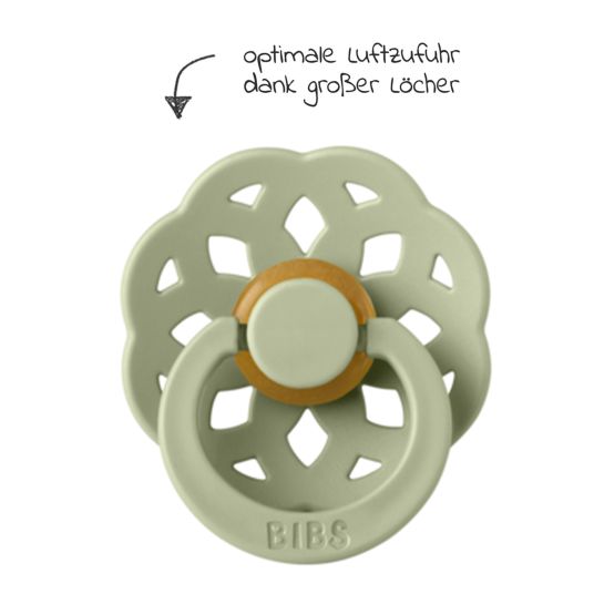 Bibs Pacifier 2-pack Boheme - Natural rubber - Ivory / Sage - Size 0-6 M