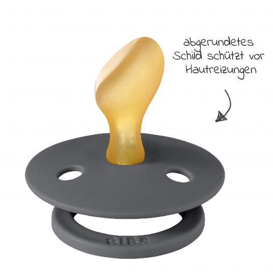 Bibs Schnuller 2er Pack Colour Anatomischer Sauger aus Naturkautschuk 6-18 M - Sand / Iron