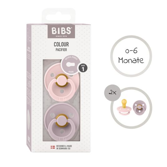 Bibs Pacifier - Color 2-pack - Blossom / Dusky Lilac - Size 0-6 M