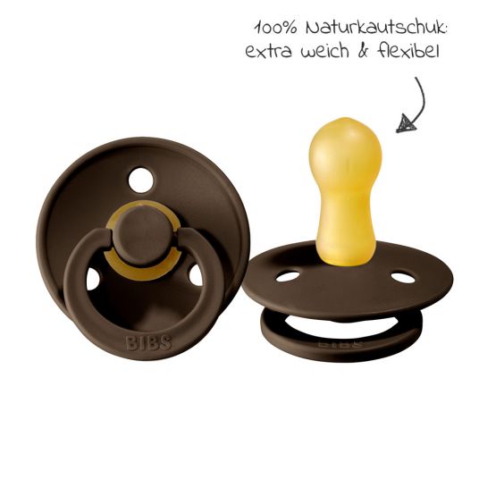Bibs Pacifier - Color 2 Pack - Chocolate / Sand - Gr. 6-18 M