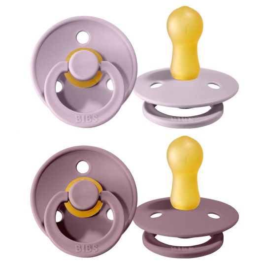 Bibs Pacifier - Color 2 Pack - Dusty Lilac / Heather - Sizes 6-18 M