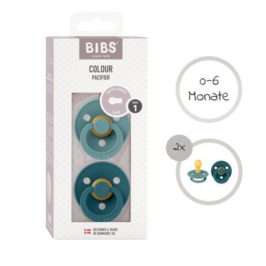 Bibs Pacifier - Color 2-pack - Island Sea / Forest Lake - Size 0-6 M