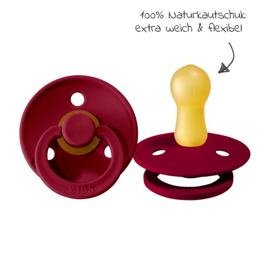 Bibs Pacifier - Color 2 Pack - Ivory / Ruby - Size 6-18 M