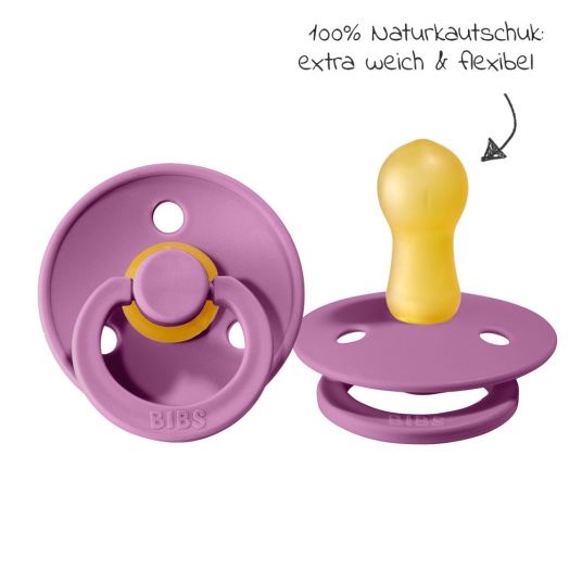 Bibs Pacifier - Color 2 Pack - Lavender / Baby Pink - Sizes 6-18 M