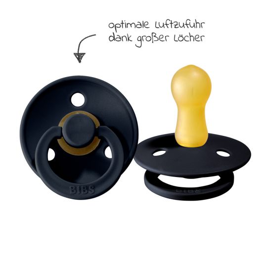 Bibs Pacifier - Color 2 Pack - Mustard / Dark Denim - Sizes 6-18 M