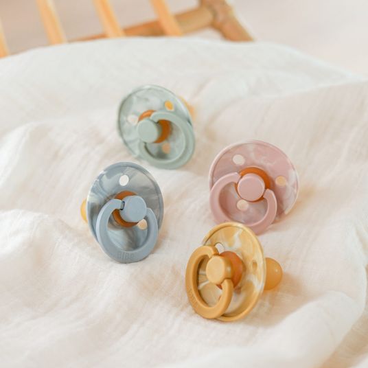 Bibs Pacifiers - Color 2 Pack - Tie Dye - Blush / Ivory - Sizes 6-18 M