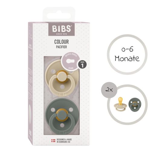 Bibs Pacifier - Color 2-pack - Vanilla / Pine - Size 0-6 M