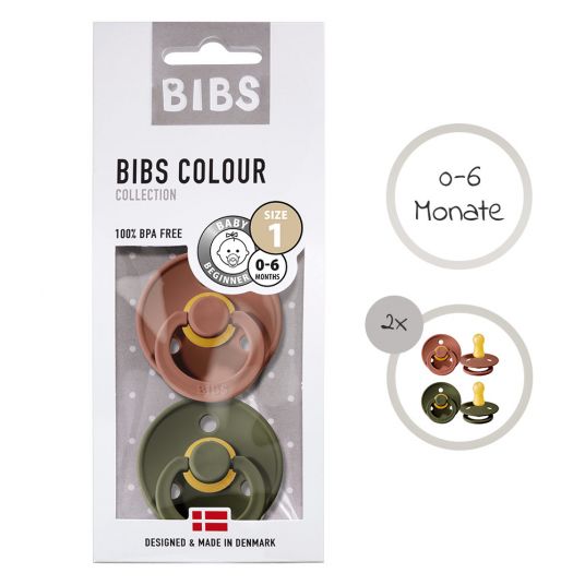 Bibs Pacifier - Color 2 Pack - Woodchuck / Hunter Green - Size 0-6 M