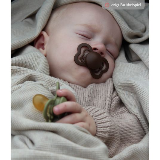 Bibs Pacifiers - Couture 2 Pack - Natural Rubber - Vanilla / Mocha - Size 6-36 M
