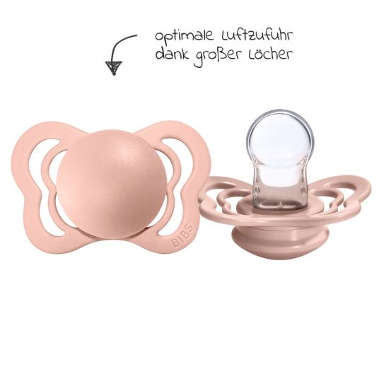 Bibs Pacifier - Couture 2 Pack - Silicone - Ivory / Blush - Size 0-6 M