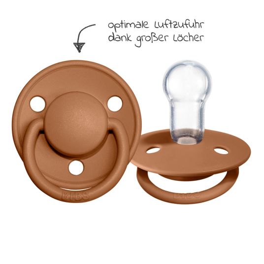 Bibs Pacifier - De Lux 2 Pack - Silicone - Meadow / Earth - Size 0-36 M