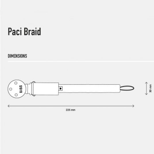 Bibs Pacifier Braid - Cloud / Iron