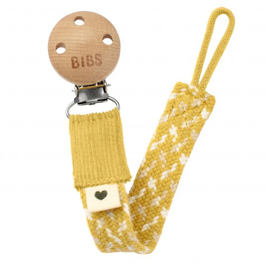 Bibs Pacifier Braid - Mustard / Ivory / Cloud