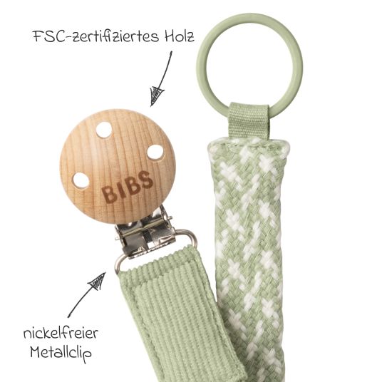 Bibs Pacifier Braid - Sage / Ivory