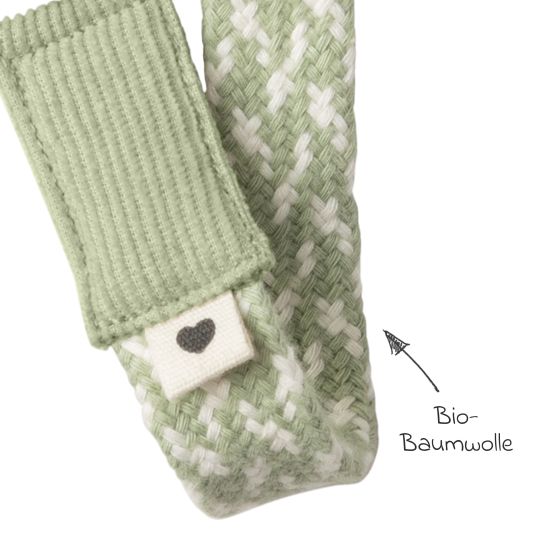 Bibs Pacifier Braid - Sage / Ivory