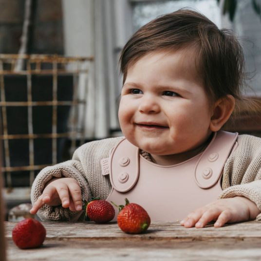 Bibs Silicone Bib Dinner Bib - Blush