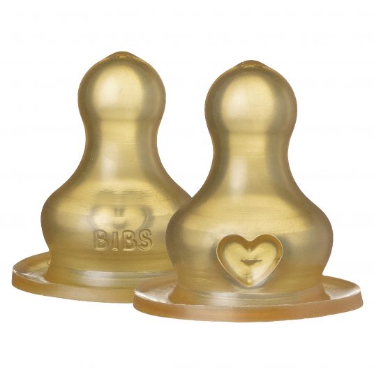 Bibs Teat 2 pack latex bottle nipple - slow food flow
