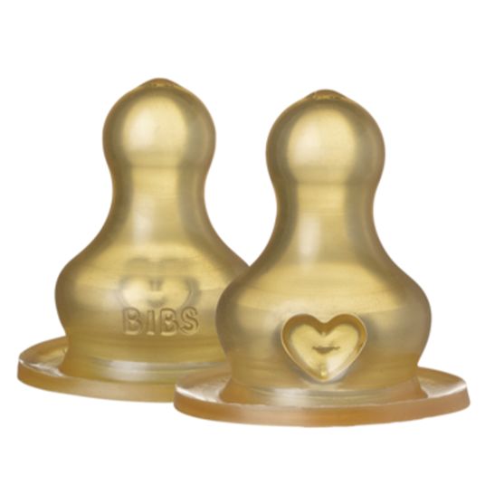 Bibs Teat 2-pack Latex Bottle Nipple - fast food flow