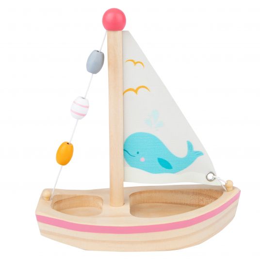 Bieco Giocattolo da bagno in legno con nave a vela