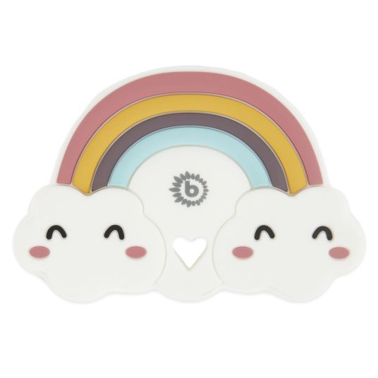 Bieco Beißring aus Silikon - Regenbogen & Wolken