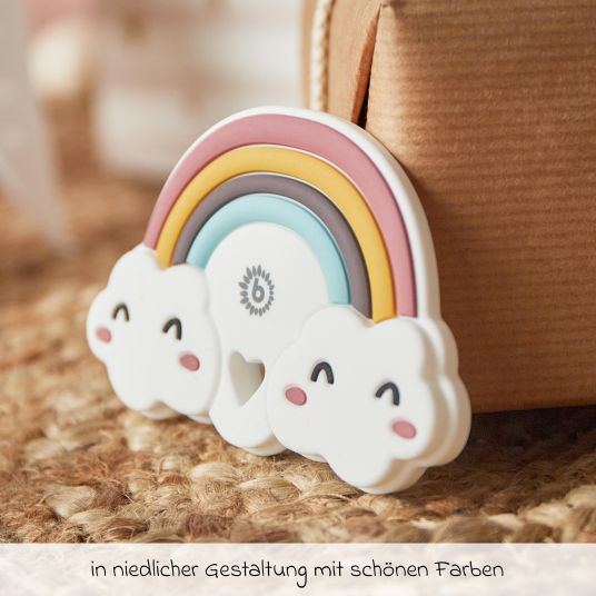 Bieco Silicone teething ring - rainbow & clouds