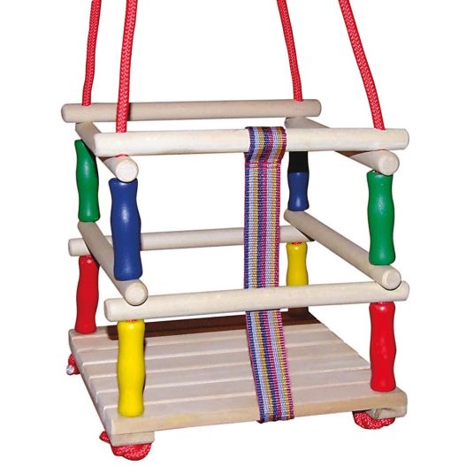 Bieco Lattice swing made of wood - Colorful