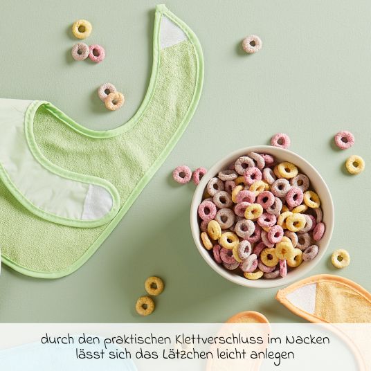 Bieco Klett-Lätzchen 10er Pack Frottee mit Folienrückseite