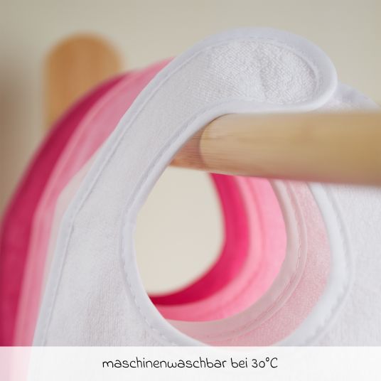Bieco Klett-Lätzchen 4er Pack - Pink Rosa