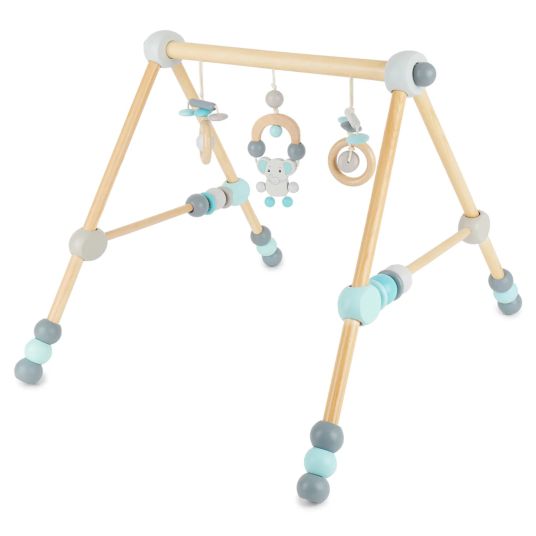 Bieco Height-adjustable wooden baby gym trapeze - elephant