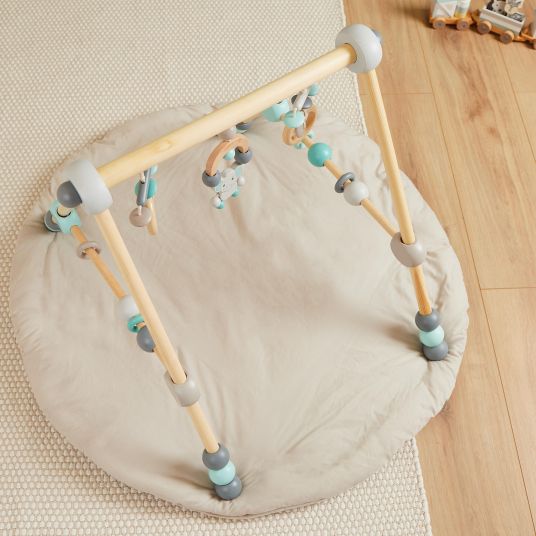 Bieco Height-adjustable wooden baby gym trapeze - elephant