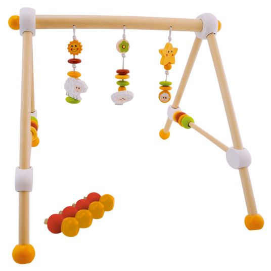 Bieco Play trapeze baby gym made of wood height adjustable - Schäfchen Betty
