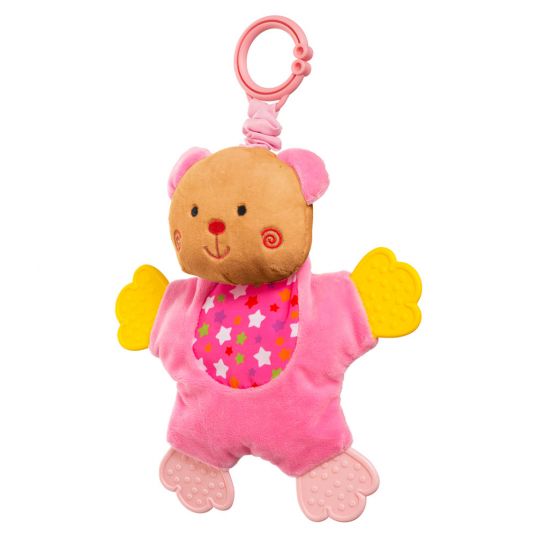 Bieco Music box bear with biting element - Pink