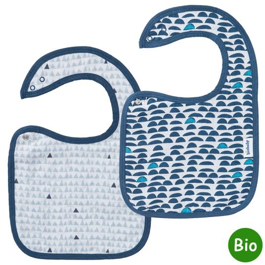 biobaby Bib - Pack of 2 - Reversible - Blue