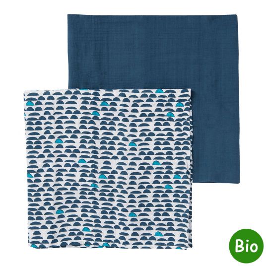 biobaby Gauze cloth - 2 pack 70 x 80 cm - Dark blue