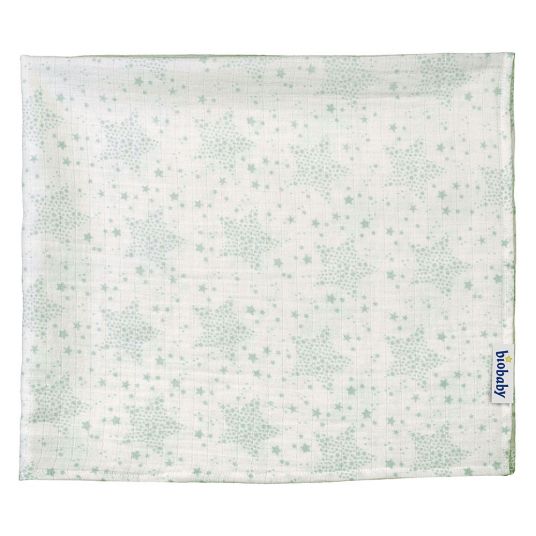 biobaby Gauze cloth 2 pack 70 x 80 cm - Stars - Mint