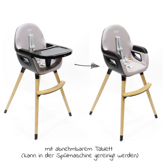 Blij'r High Chair & Dining Chair 2 in 1 Bobbie - Black