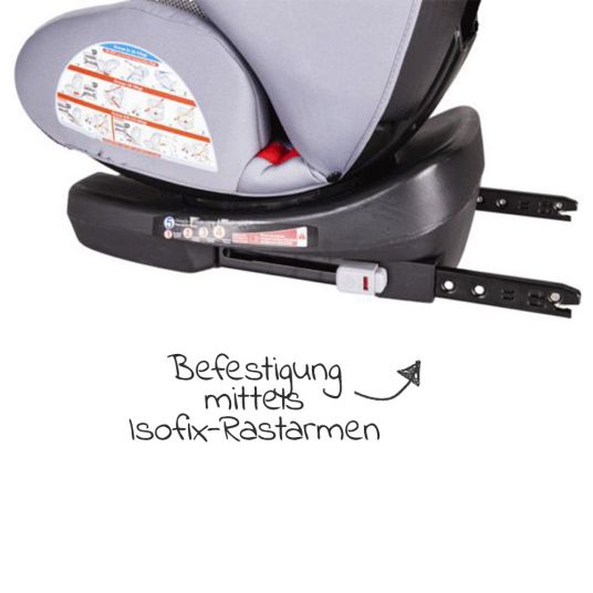 Blij'r Reboarder child seat Bas Plus 360° - Isofix - Grey Black