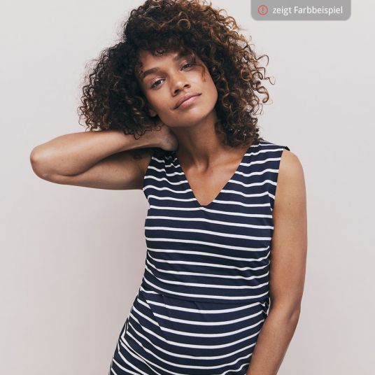 boob Dress sleeveless with breastfeeding function organic cotton - Stripes Offwhite Black - Gr. S