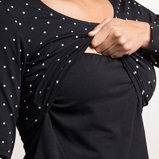 boob Dress with breastfeeding function Dottie - dots black - size S